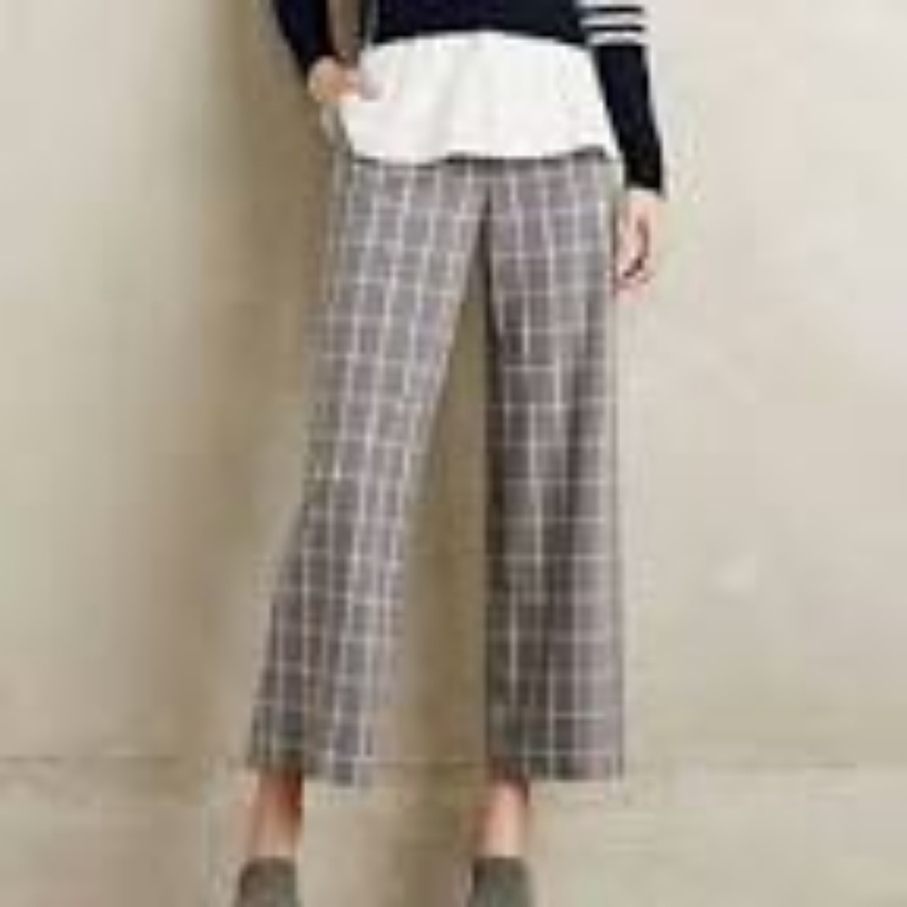 Anthropologie Cartonnier windowpane pants size 4